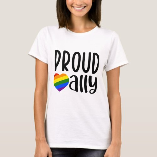Gay Pride Proud Ally T_Shirt