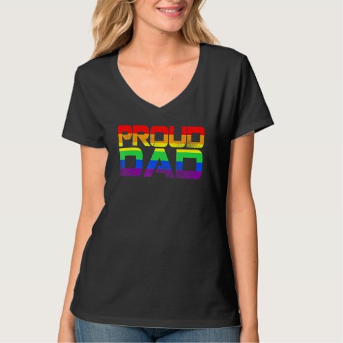 Gay Pride  Proud Dad Lgbt Parent  Fathers Day 1 T_Shirt