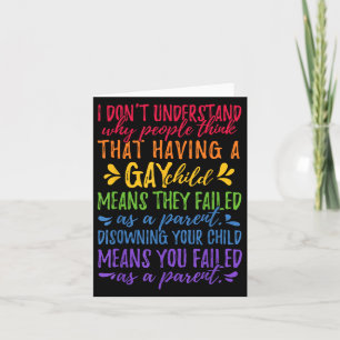 Gay Pride - Proud Parent Mom Dad Parenting Quote Card