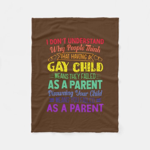 Gay Pride Proud Parent Mom Dad Parenting Quote  Fleece Blanket