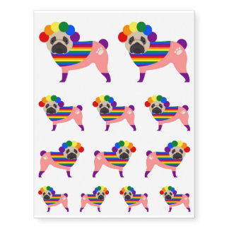 Gay Pride Pug (6).jpg Temporary Tattoos