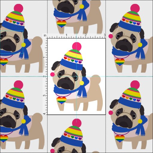 Gay Pride Pug - Funny Hat Fabric