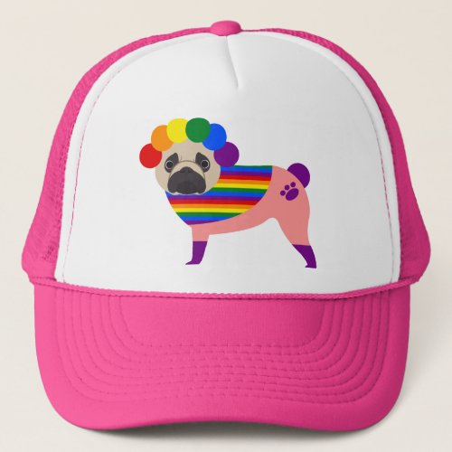 Gay Pride Pug Tees and Gifts Trucker Hat