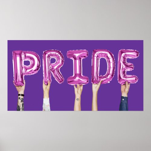 Gay Pride Purple Balloons Poster