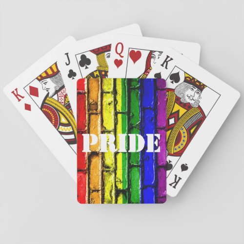 Gay PRIDE Rainbow Bricks Playing Cards