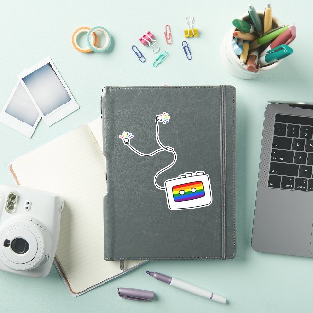 Gay Pride | Rainbow Cassette Player Sticker (iPad Cover)