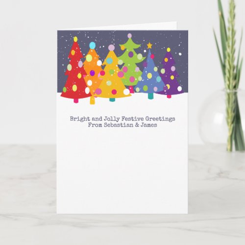 Gay Pride Rainbow Christmas Trees LGBT Holiday Card