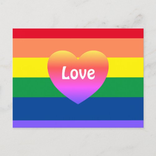 Gay Pride Rainbow Colorful Heart LGBTQ Postcard