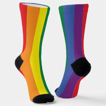 Gay Pride Rainbow Colorful Lgbt Socks by Neurotic_Designs at Zazzle