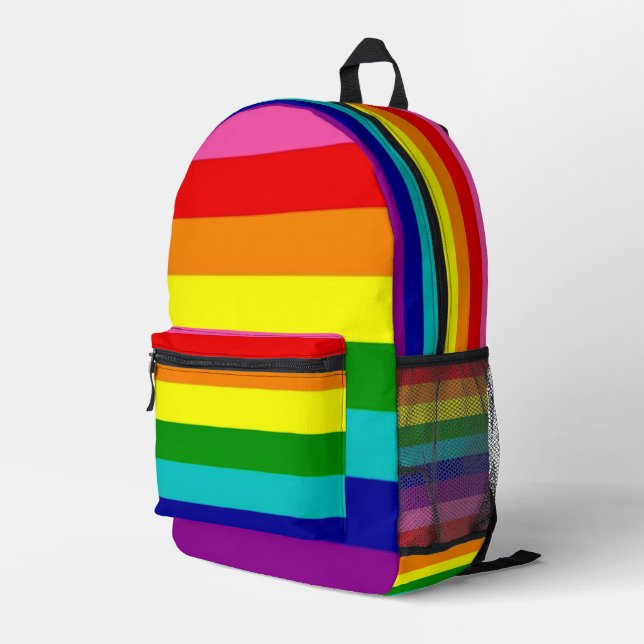 Gay pride rainbow colorful  printed backpack (Back Corner Right)