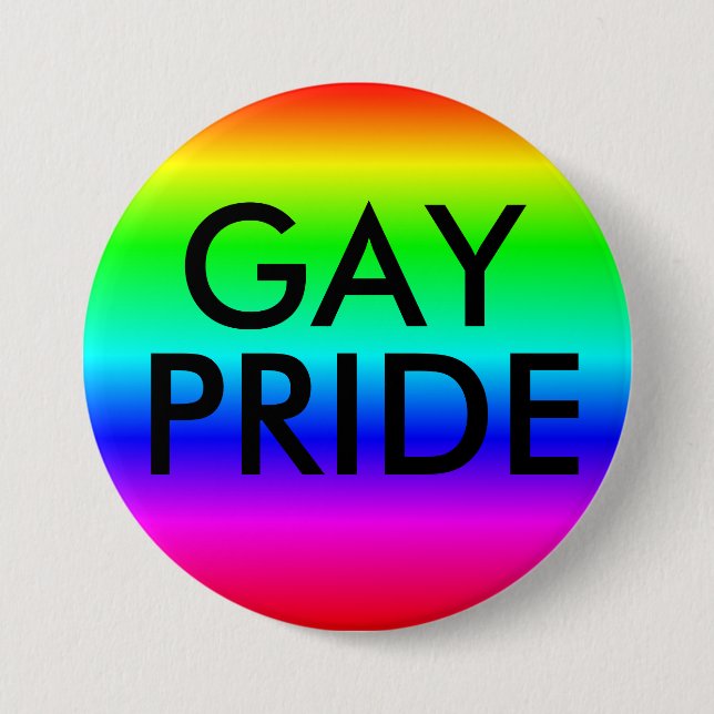 Gay 'Pride" Rainbow Colors Button (Front)