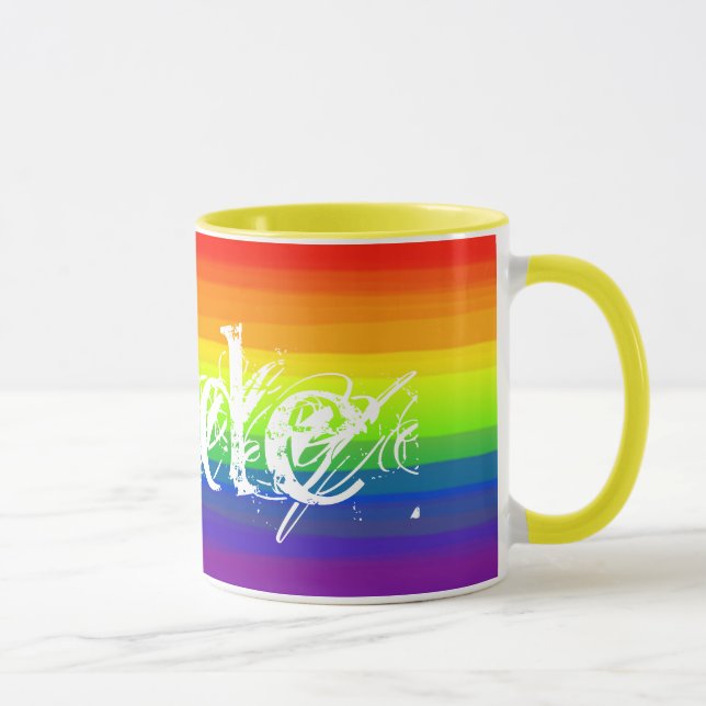 Gay Pride Rainbow Colors LGBT Gift Idea Mug (Right)