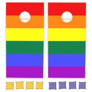 Gay Pride Rainbow Cornhole Set