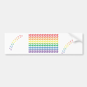 Gay Pride Rainbow Dachshunds Bumper Sticker