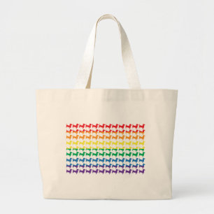 Gay Pride Rainbow Dachshunds Large Tote Bag