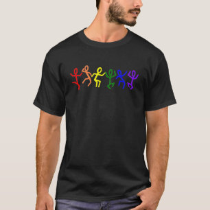 Gay Pride Rainbow Dancing People T-Shirt