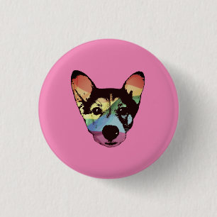 Gay Pride Rainbow Dog Button
