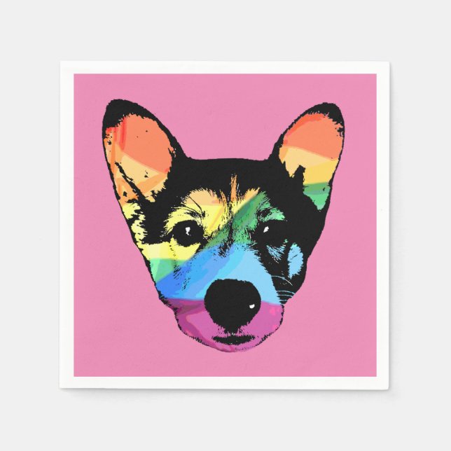 Gay Pride Rainbow Dog Napkins (Front)