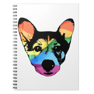 Gay Pride Rainbow Dog Notebook