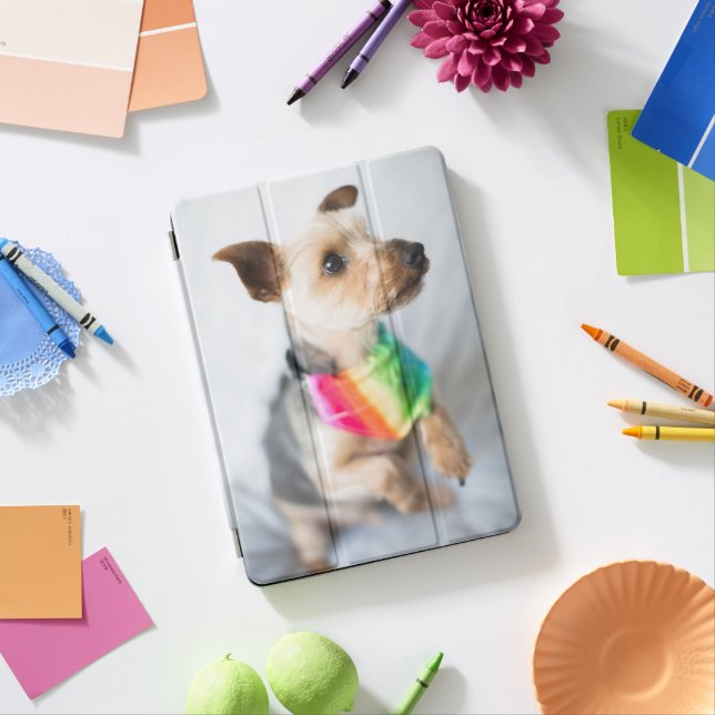 Gay Pride Rainbow Dog | Yorkshire Terrier iPad Pro Cover (Desk)
