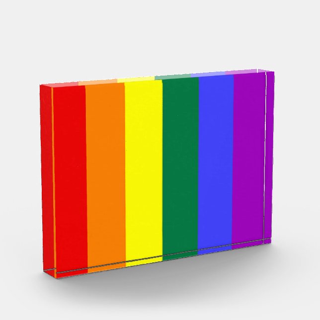 Gay Pride Rainbow Flag Acrylic Award (Left)