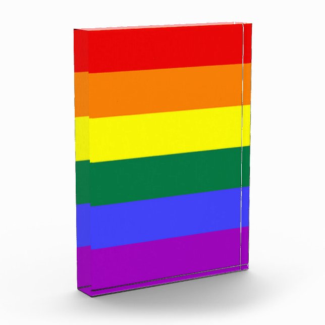 Gay Pride Rainbow Flag Acrylic Award (Left)