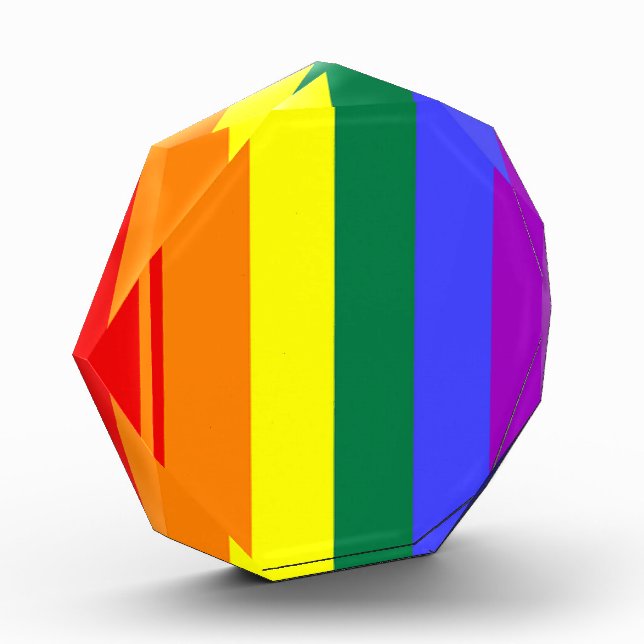 Gay Pride Rainbow Flag Acrylic Award (Left)