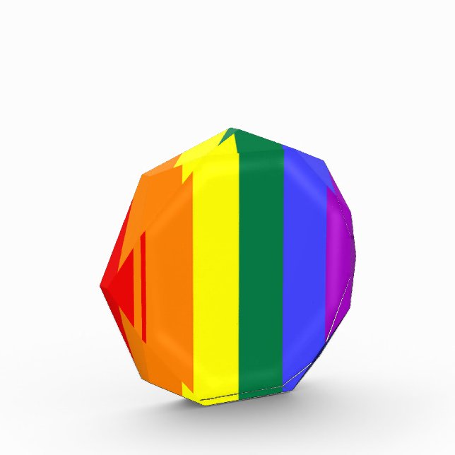 Gay Pride Rainbow Flag Acrylic Award (Left)