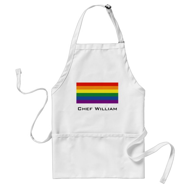 Gay pride Rainbow Flag Adult Apron (Front)