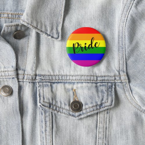 Gay Pride Rainbow Flag Button