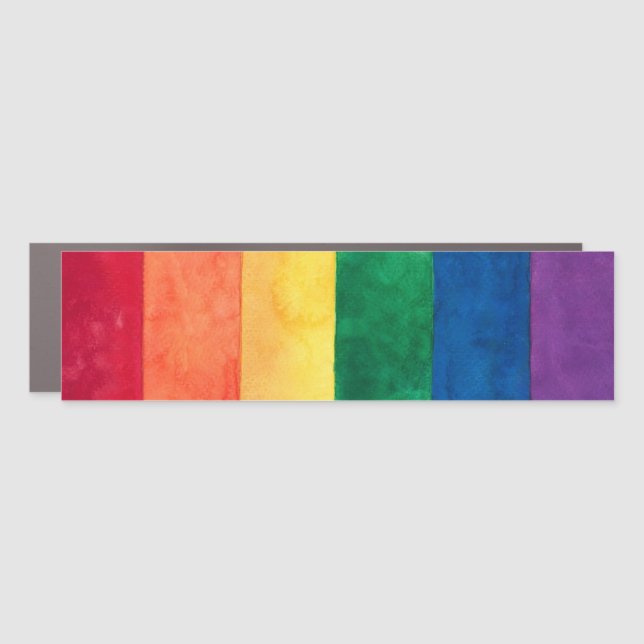 Gay Pride Rainbow Flag Car Magnet (Front)
