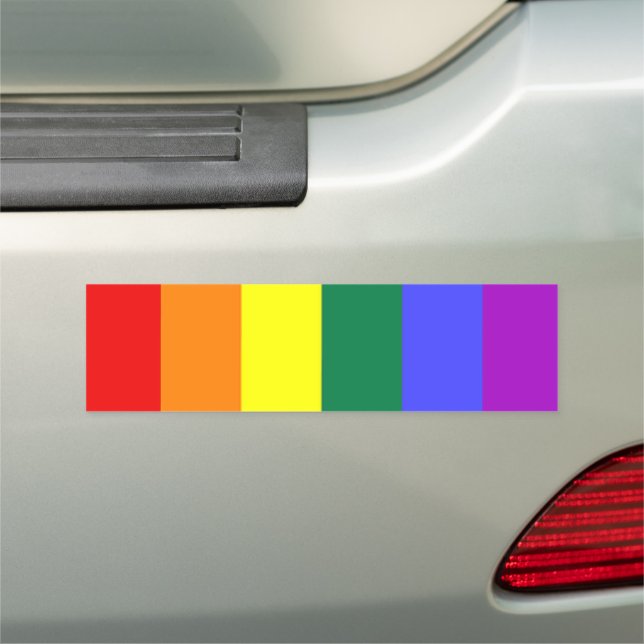 Gay Pride Rainbow Flag Car Magnet (In Situ)