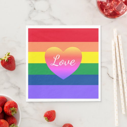 Gay Pride Rainbow Flag Colorful LGBTQ Napkins