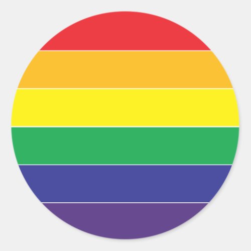 Gay Pride Rainbow Flag Colors Classic Round Sticker