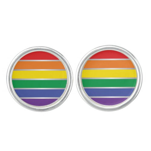 Gay Pride Rainbow Flag Colors Cufflinks