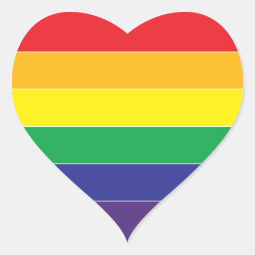 Gay Pride Rainbow Flag Colors Heart Sticker
