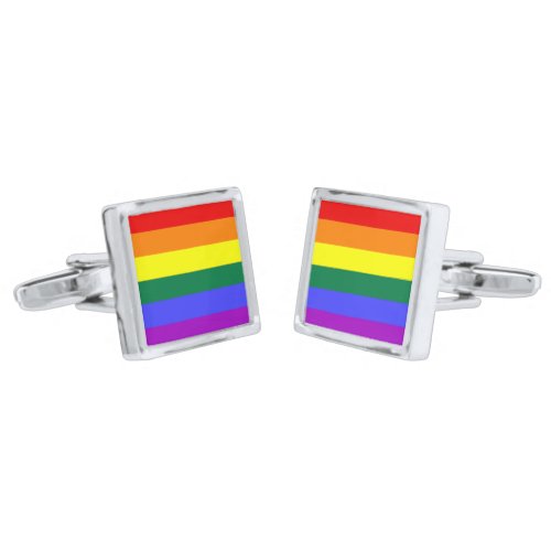 Gay Pride Rainbow Flag Cufflinks