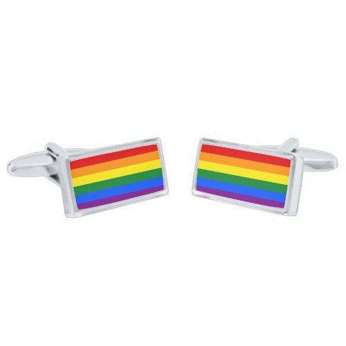 Gay Pride Rainbow Flag Cufflinks