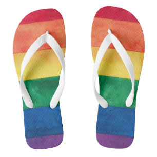 Gay Pride Rainbow Flag Flip Flops