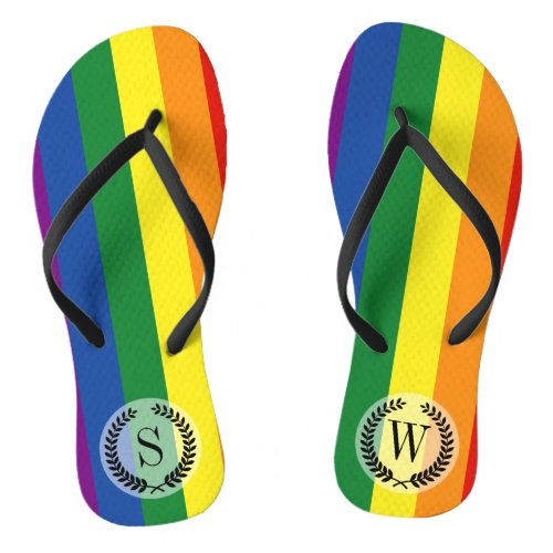 Gay pride Rainbow Flag Flip Flops