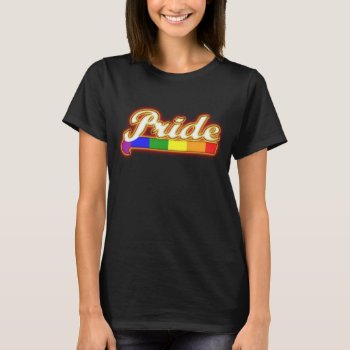 Gay Pride Rainbow Flag Glowing Pride T-shirt by FUNNSTUFF4U at Zazzle
