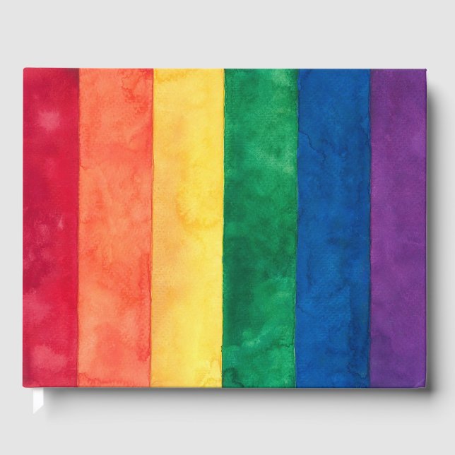 Gay Pride Rainbow Flag Guest Book (Front)