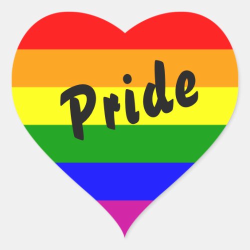 Gay Pride Rainbow Flag Heart Heart Sticker