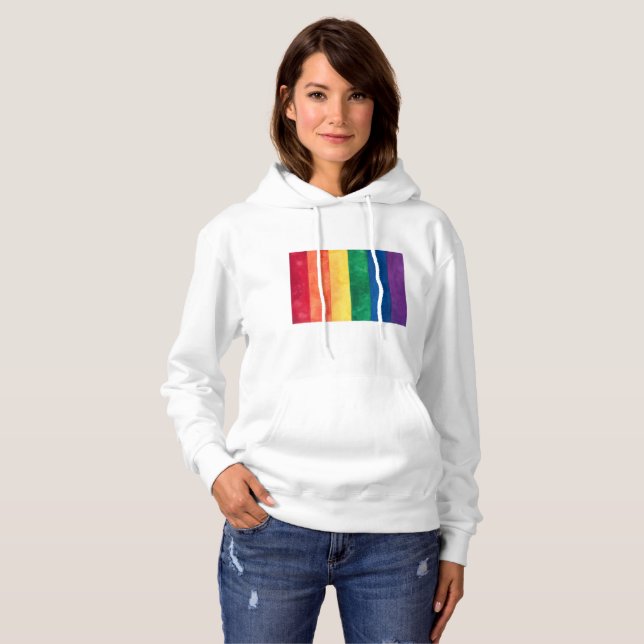 Gay Pride Rainbow Flag Hoodie (Front Full)