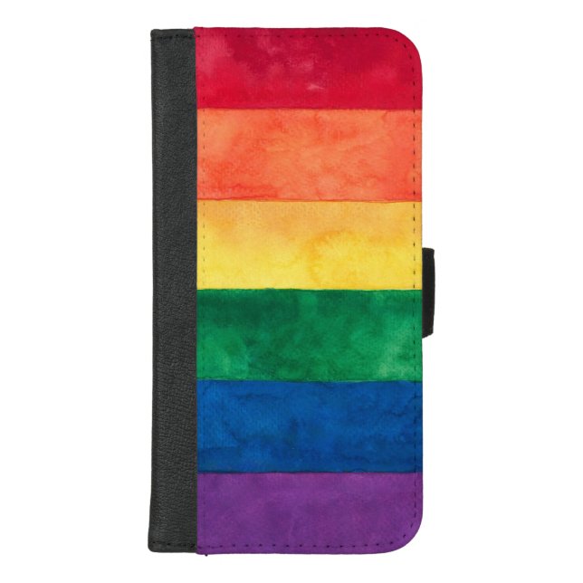 Gay Pride Rainbow Flag iPhone Wallet Case (Front)
