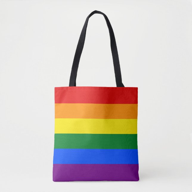 Gay Pride Rainbow Flag LGBT Tote Bag (Front)
