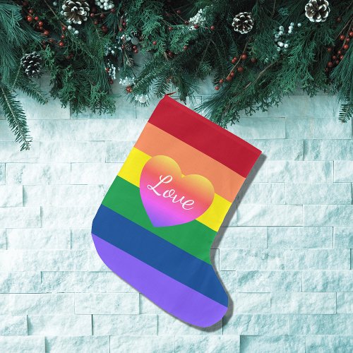 Gay Pride Rainbow Flag LGBTQ  Large Christmas Stocking