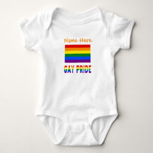 Gay Pride Rainbow Flag LGBTQ Personalized Baby Bodysuit