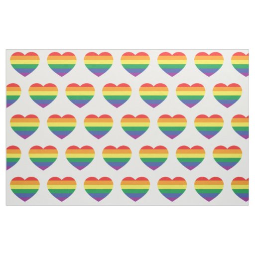 Gay Pride Rainbow Flag Love Heart Fabric