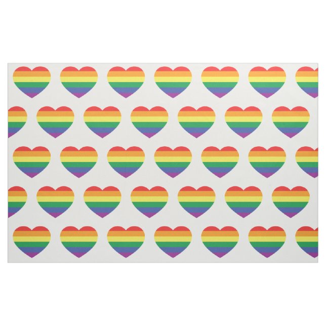 Gay Pride Rainbow Flag Love Heart Fabric (Fat Quarter)